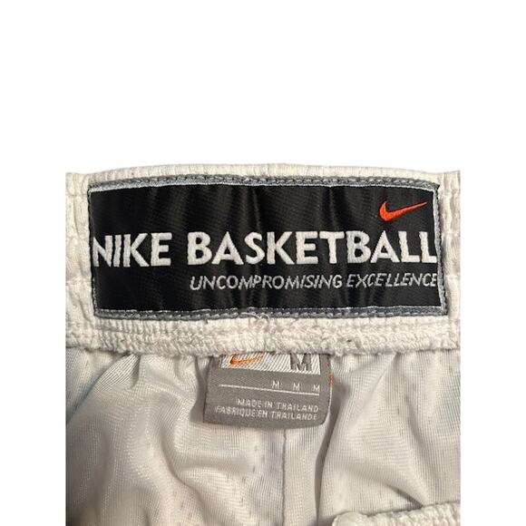 Vintage Y2K Nike Basketball Shorts Men's Medium White Blue Shinny Dazzle Baggy - Picture 4 of 6